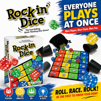🎲 Fast-Paced Rocking Dice Game – Family Party Board Game for Kids & Adults, Fun Screen-Free Tabletop Challenge