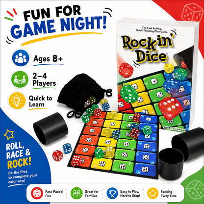 🎲 Fast-Paced Rocking Dice Game – Family Party Board Game for Kids & Adults, Fun Screen-Free Tabletop Challenge