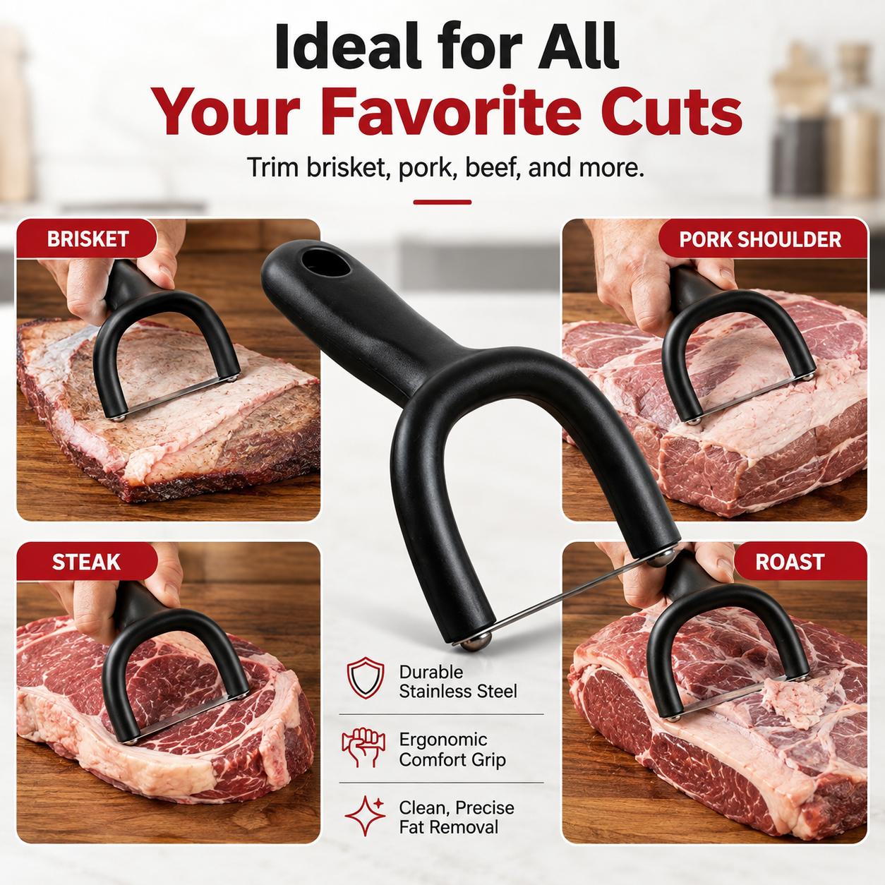 🥩 Handheld Fat Trimmer for Beef & Pork – Easy BBQ Prep Tool