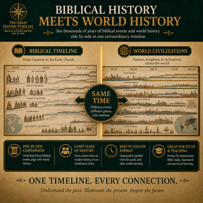 📜 6,000 Years of Biblical & World History – 23-Foot Fold-Out Synchronological Timeline