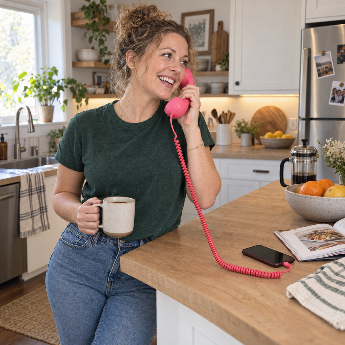 📞 Retro Phone Handset for Smartphones – Classic Vintage Call Experience