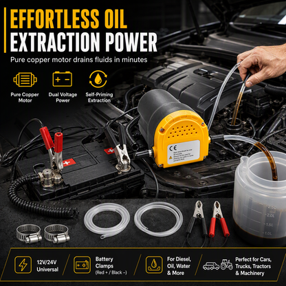 🚗 12V/24V Electric Oil Transfer Pump – Self-Priming Fuel & Oil Pump for Cars, Trucks & Machinery