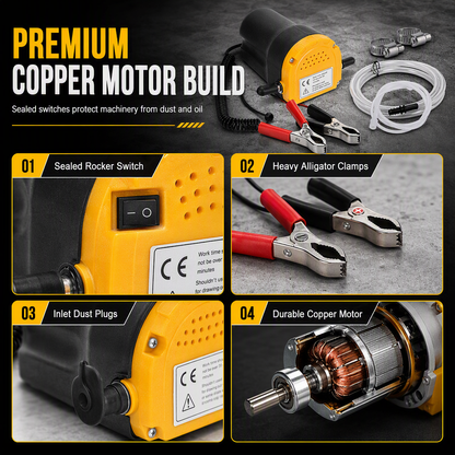 🚗 12V/24V Electric Oil Transfer Pump – Self-Priming Fuel & Oil Pump for Cars, Trucks & Machinery