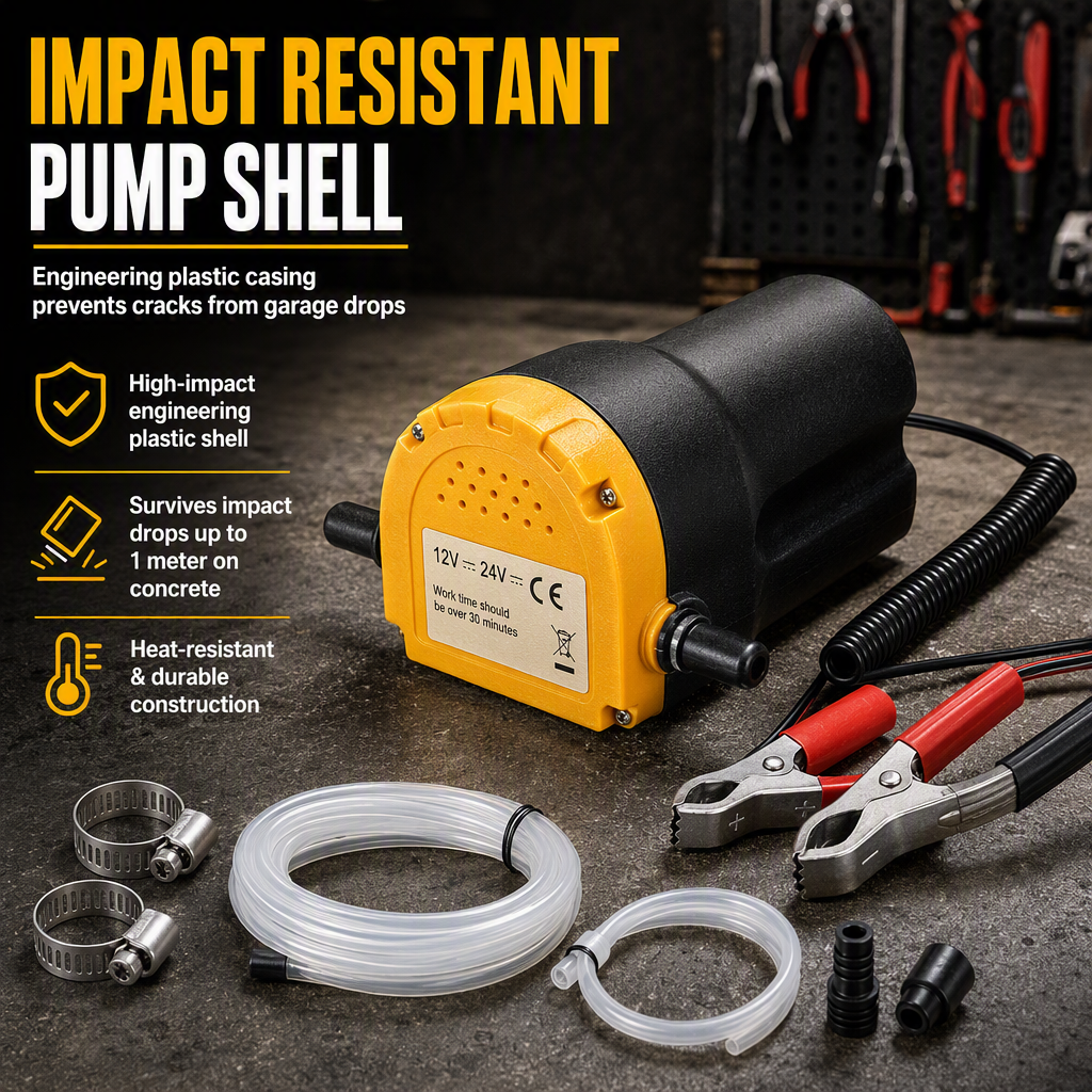 🚗 12V/24V Electric Oil Transfer Pump – Self-Priming Fuel & Oil Pump for Cars, Trucks & Machinery