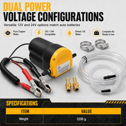 🚗 12V/24V Electric Oil Transfer Pump – Self-Priming Fuel & Oil Pump for Cars, Trucks & Machinery