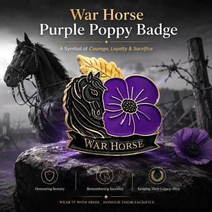 🎁 Limited Edition WarHorse Purple Poppy 1llthAnniversaryRemembrance Brooch