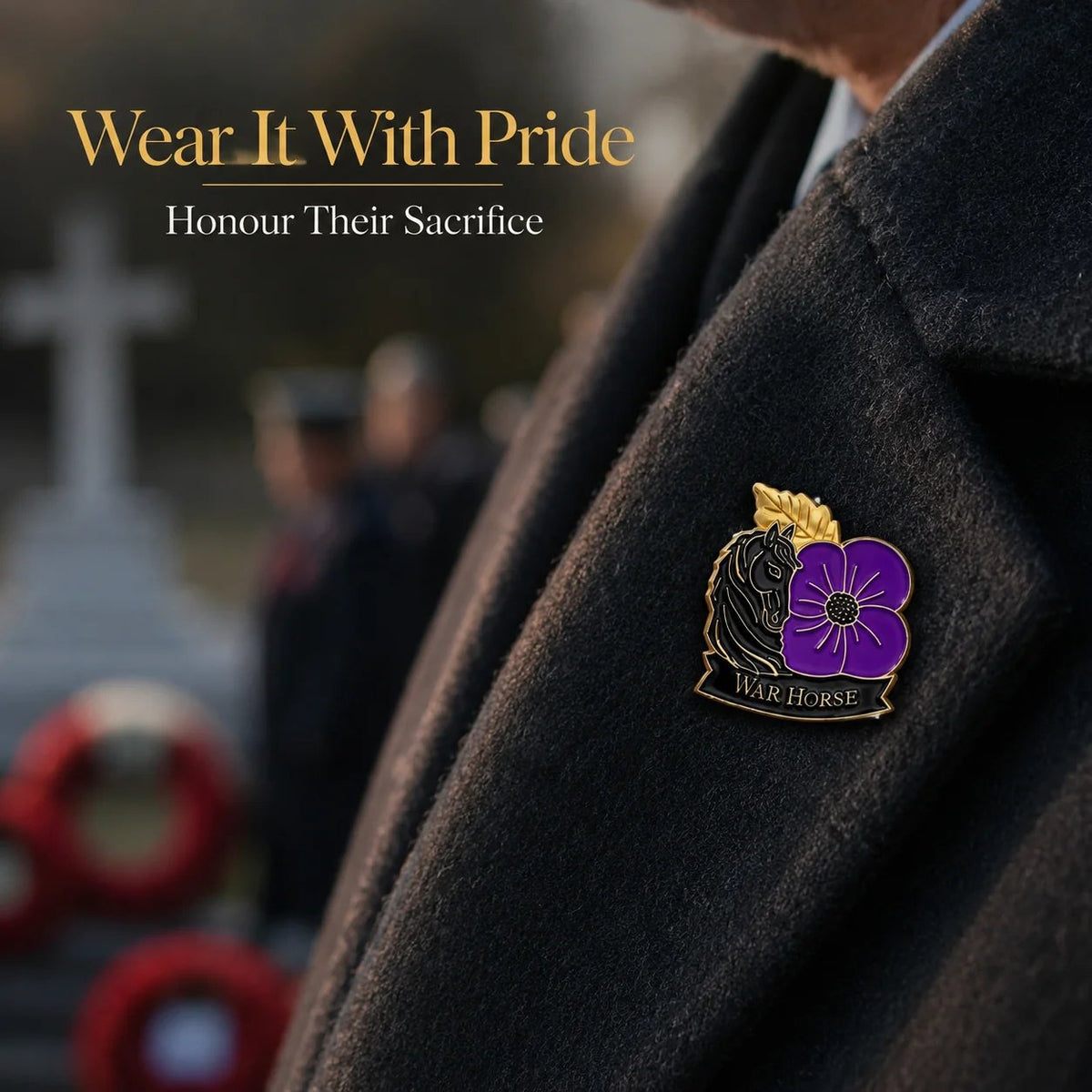 🎁 Limited Edition WarHorse Purple Poppy 1llthAnniversaryRemembrance Brooch
