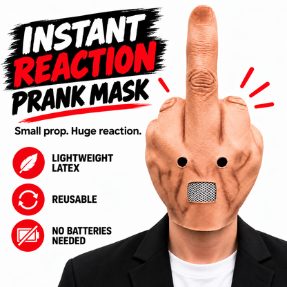 🖕 Uncanny Smile Finger Mask – Halloween Prank & Party Costume