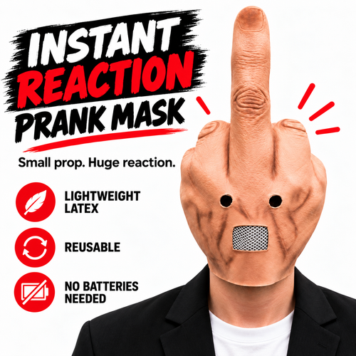 🖕 Uncanny Smile Finger Mask – Halloween Prank & Party Costume