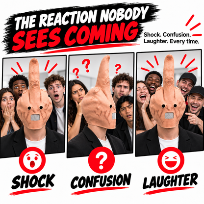 🖕 Uncanny Smile Finger Mask – Halloween Prank & Party Costume