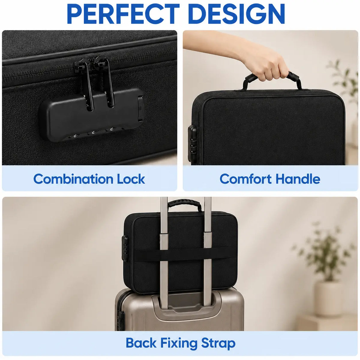 🎀5200°F Fireproof Document Bag with Lock – Silicone-Coated 3-Layer Water-Resistant File Organizer