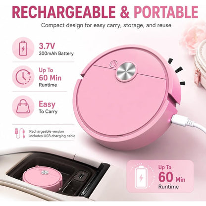 🧹 Mini Robot Vacuum Mop – Compact 3-In-1 Cleaner For Cars, Desks & Small Spaces
