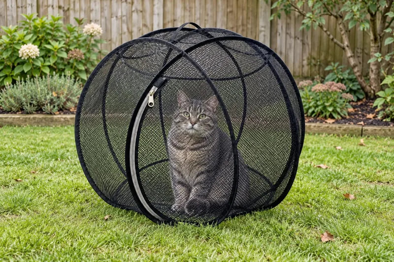🐈 Pop-Up Mesh Cat Playpen – Roomy 32-Inch Indoor & Outdoor Enclosure