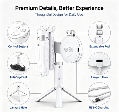 📸LAST DAY 32% OFF-Zoomable Magnetic Palm Grip | Selfie Stick & Tripod