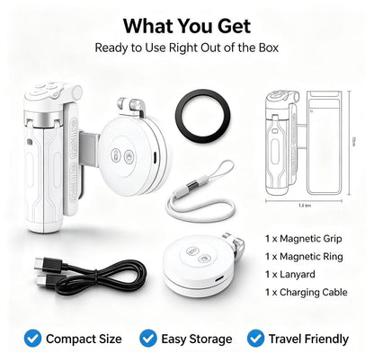 📸LAST DAY 32% OFF-Zoomable Magnetic Palm Grip | Selfie Stick & Tripod