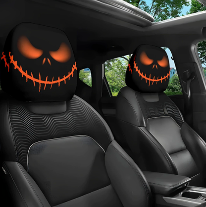 😆 Funny Cartoon Car Headrest Covers – 2PCS 2D Universal Fit 🚗