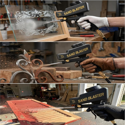 🛠️Light-Duty Pneumatic Sandblaster Kit | 150 PSI | Metal Nozzle | Rust Removal | Air Compressor Powered