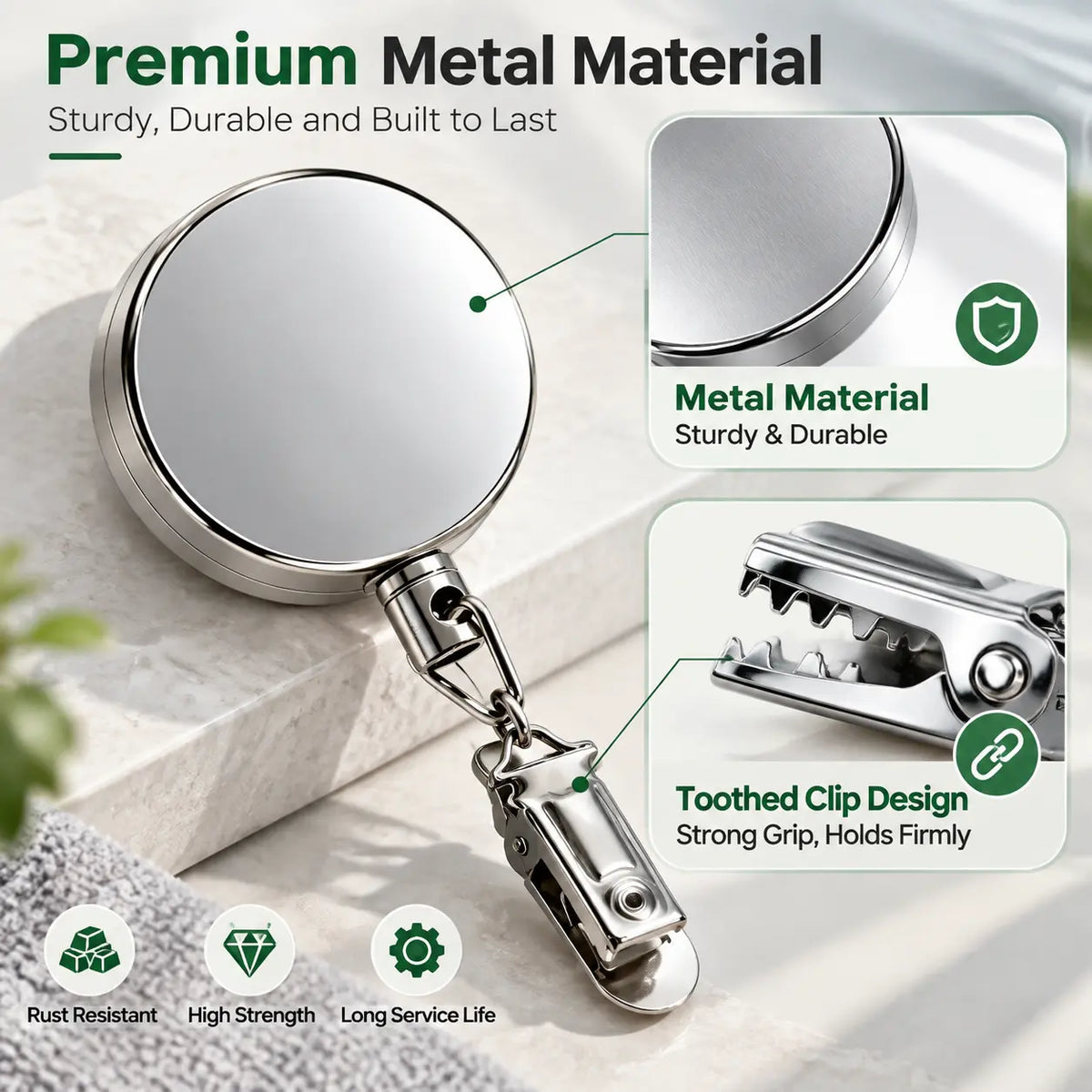 ✨ Retractable Towel Clip – Self-Adhesive & No Drill