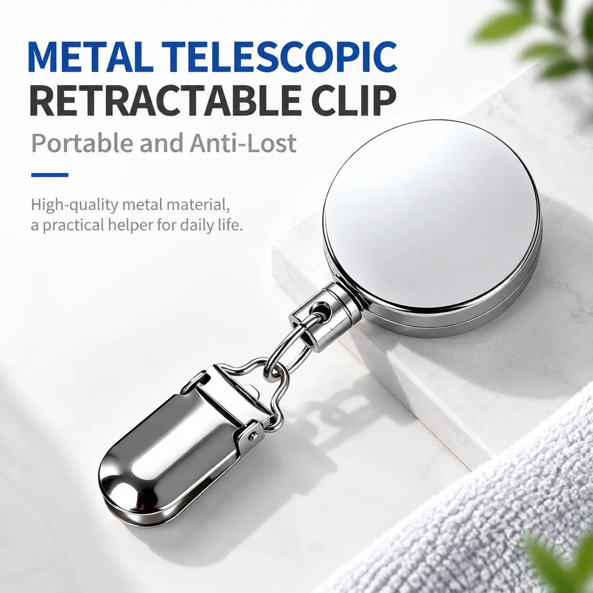 ✨ Retractable Towel Clip – Self-Adhesive & No Drill