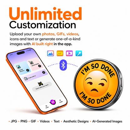 Mood Badge | Custom Digital Pin for Photos, GIFs & Messages