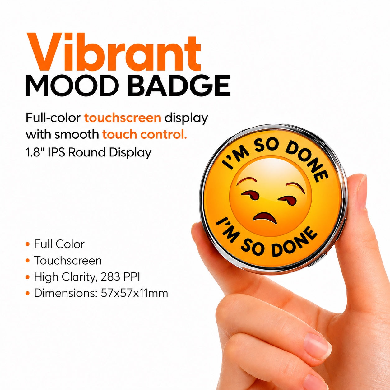 Mood Badge | Custom Digital Pin for Photos, GIFs & Messages