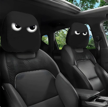 😆 Funny Cartoon Car Headrest Covers – 2PCS 2D Universal Fit 🚗