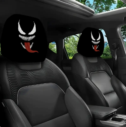 😆 Funny Cartoon Car Headrest Covers – 2PCS 2D Universal Fit 🚗
