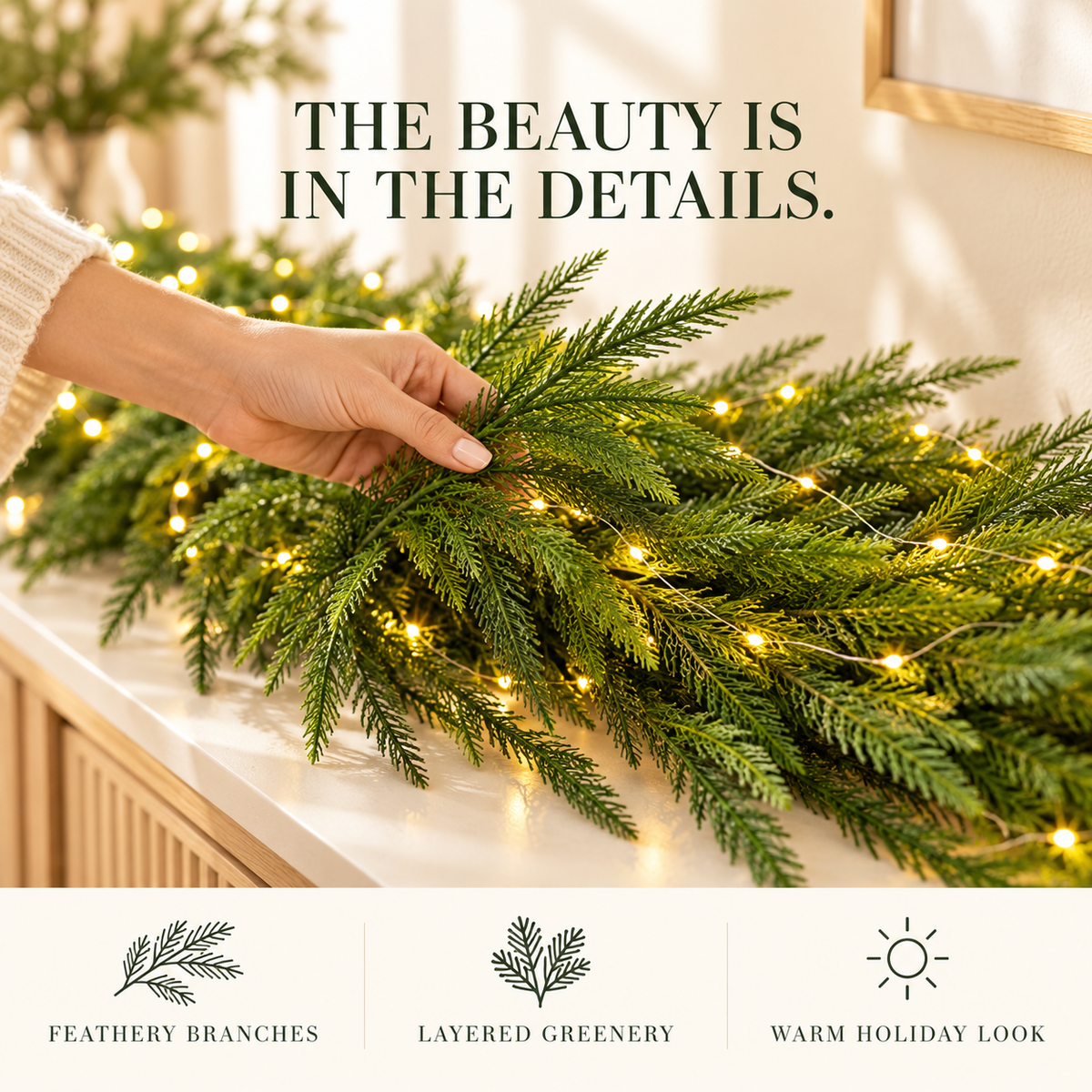 🎄 9FT Evergreen Christmas Garland | Lush Holiday Greenery for Mantels, Staircases & Entryways
