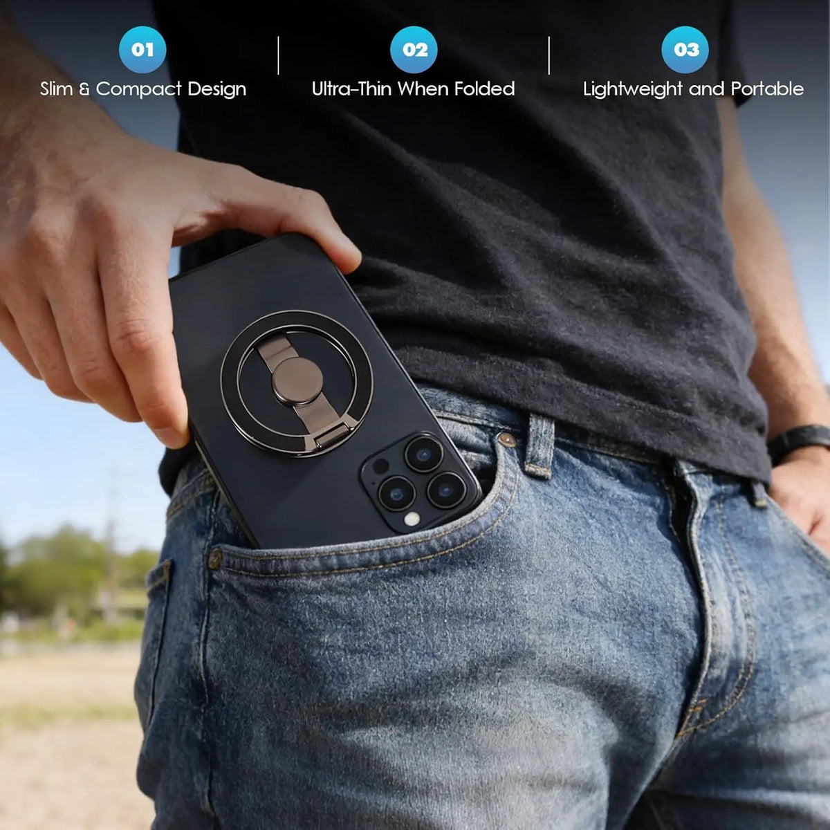 🧲 2-in-1 Magnetic Phone Stand & Fidget Spinner – Foldable, 360° Rotation