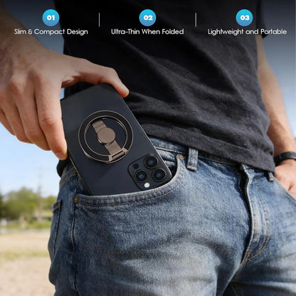 🧲 2-in-1 Magnetic Phone Stand & Fidget Spinner – Foldable, 360° Rotation
