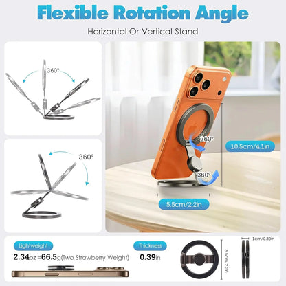 🧲 2-in-1 Magnetic Phone Stand & Fidget Spinner – Foldable, 360° Rotation