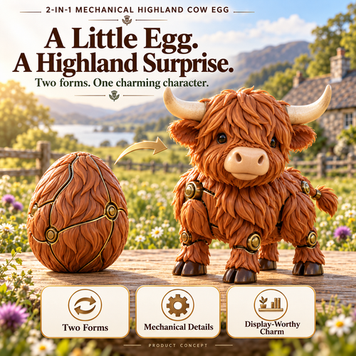 🐮 2-in-1 Transforming Highland Cow Egg – A Little Egg, a Charming Highland Surprise