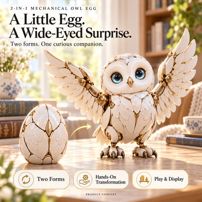 🦉 2-in-1 Transforming Mechanical Owl Egg – A Surprise to Unfold, a Companion to Display