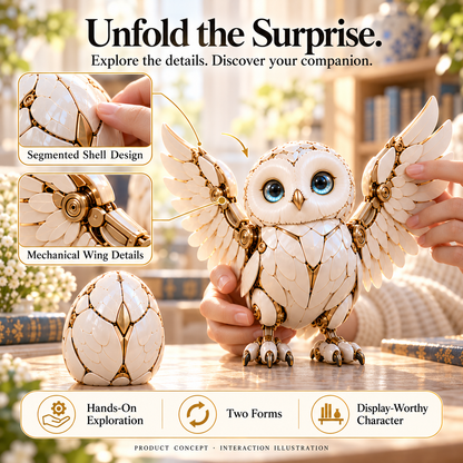 🦉 2-in-1 Transforming Mechanical Owl Egg – A Surprise to Unfold, a Companion to Display