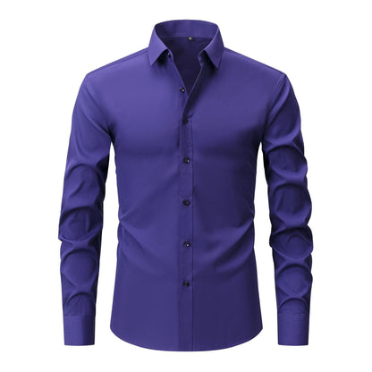 💪 Men's Stretch Slim Fit Short Sleeve Shirt – Button-Down Casual Style