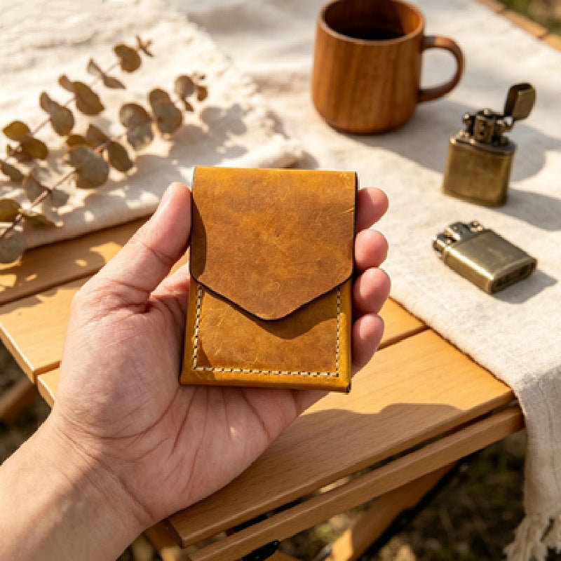 💰Handmade genuine leather wallet – Slim Magnetic Card & Cash Holder for Men💰