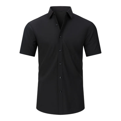 💪 Men's Stretch Slim Fit Short Sleeve Shirt – Button-Down Casual Style