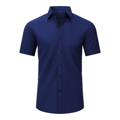 💪 Men's Stretch Slim Fit Short Sleeve Shirt – Button-Down Casual Style