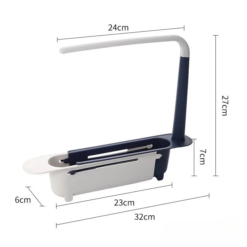 ✨ Adjustable Telescopic Sink Organizer – Drain, Dry & Declutter