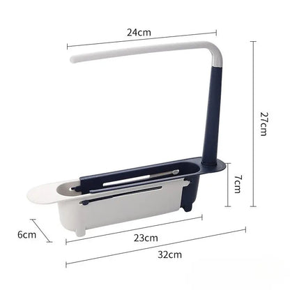 ✨ Adjustable Telescopic Sink Organizer – Drain, Dry & Declutter
