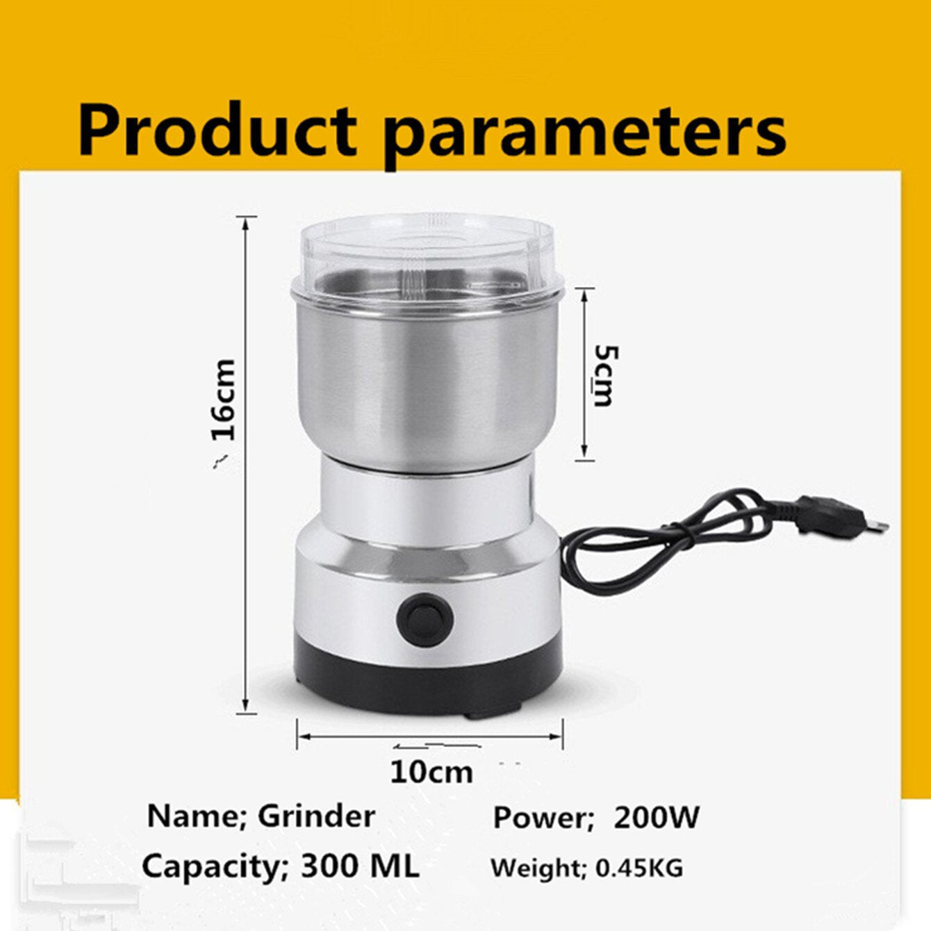 ⚡ Electric Coffee & Spice Grinder – Freshly Ground in Seconds