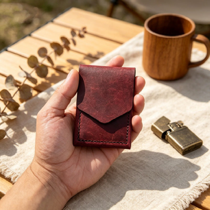 💰Handmade genuine leather wallet – Slim Magnetic Card & Cash Holder for Men💰