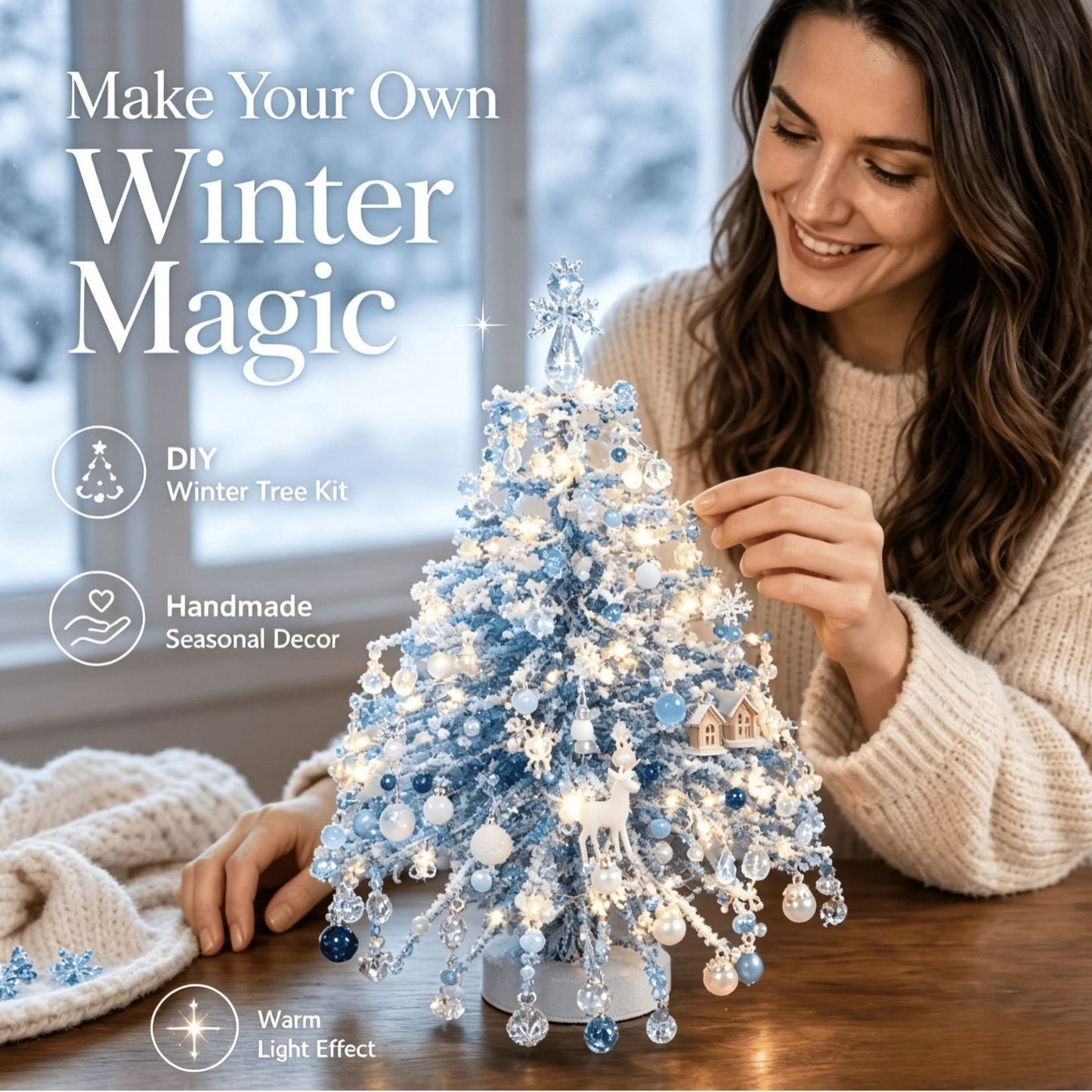 ✨ DIY Lighted Seasonal Tabletop Tree Kit – Create Your Own Holiday Magic