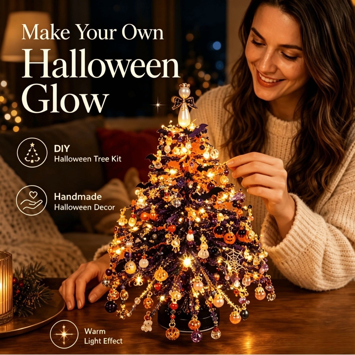 ✨ DIY Lighted Seasonal Tabletop Tree Kit – Create Your Own Holiday Magic