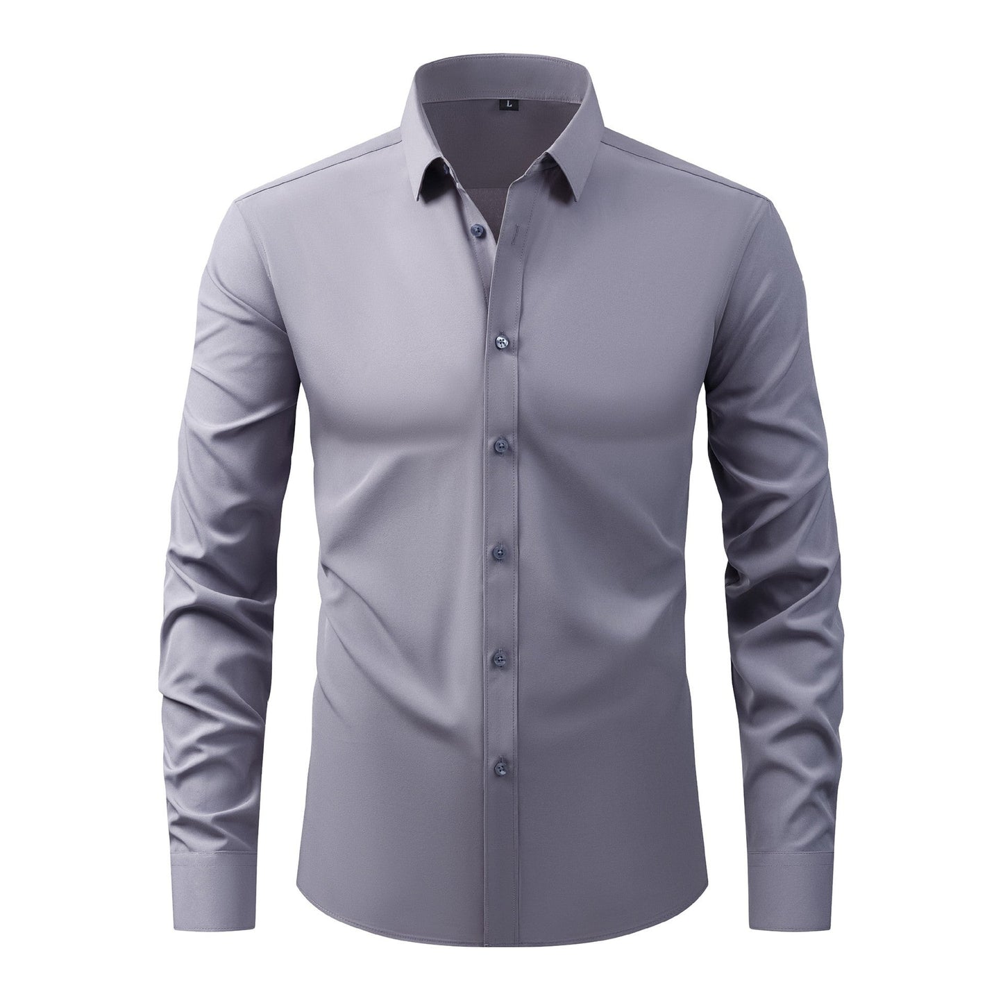 💪 Men's Stretch Slim Fit Short Sleeve Shirt – Button-Down Casual Style