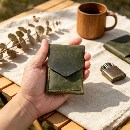 💰Handmade genuine leather wallet – Slim Magnetic Card & Cash Holder for Men💰