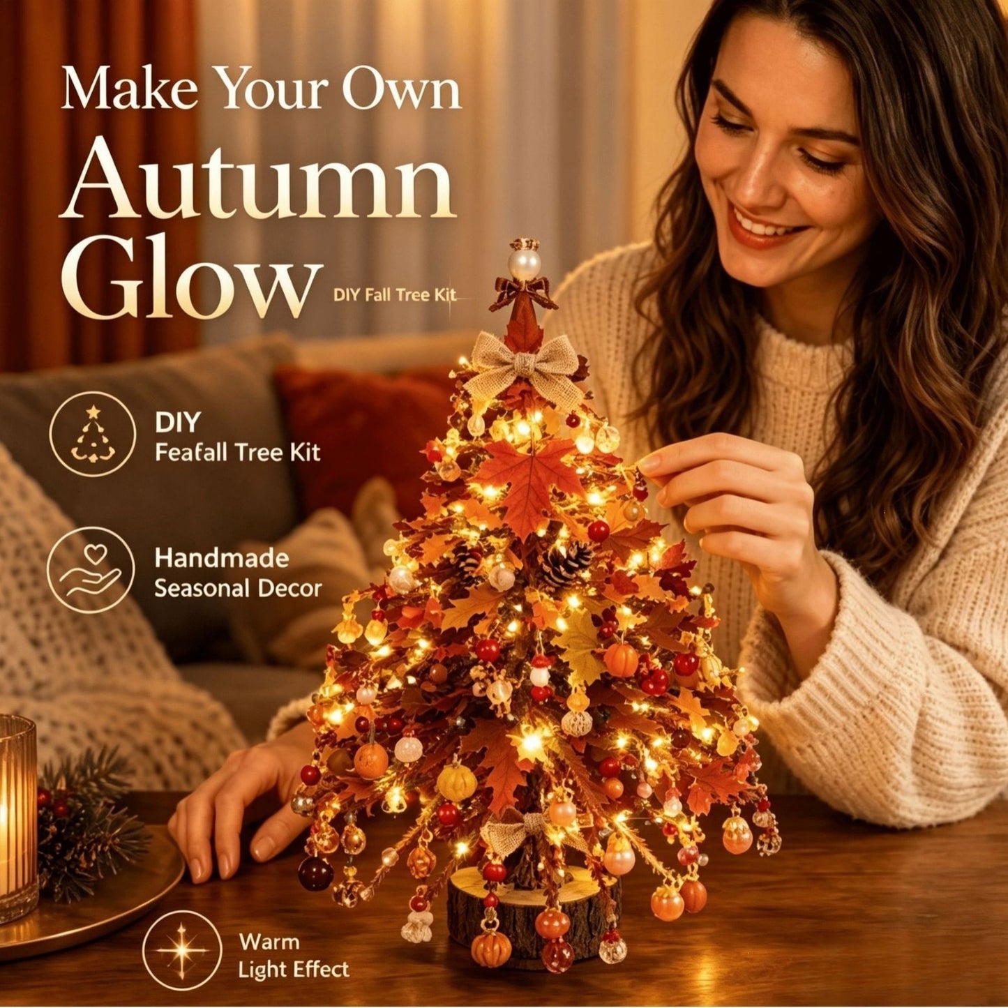 ✨ DIY Lighted Seasonal Tabletop Tree Kit – Create Your Own Holiday Magic