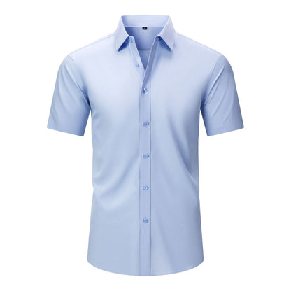 💪 Men's Stretch Slim Fit Short Sleeve Shirt – Button-Down Casual Style
