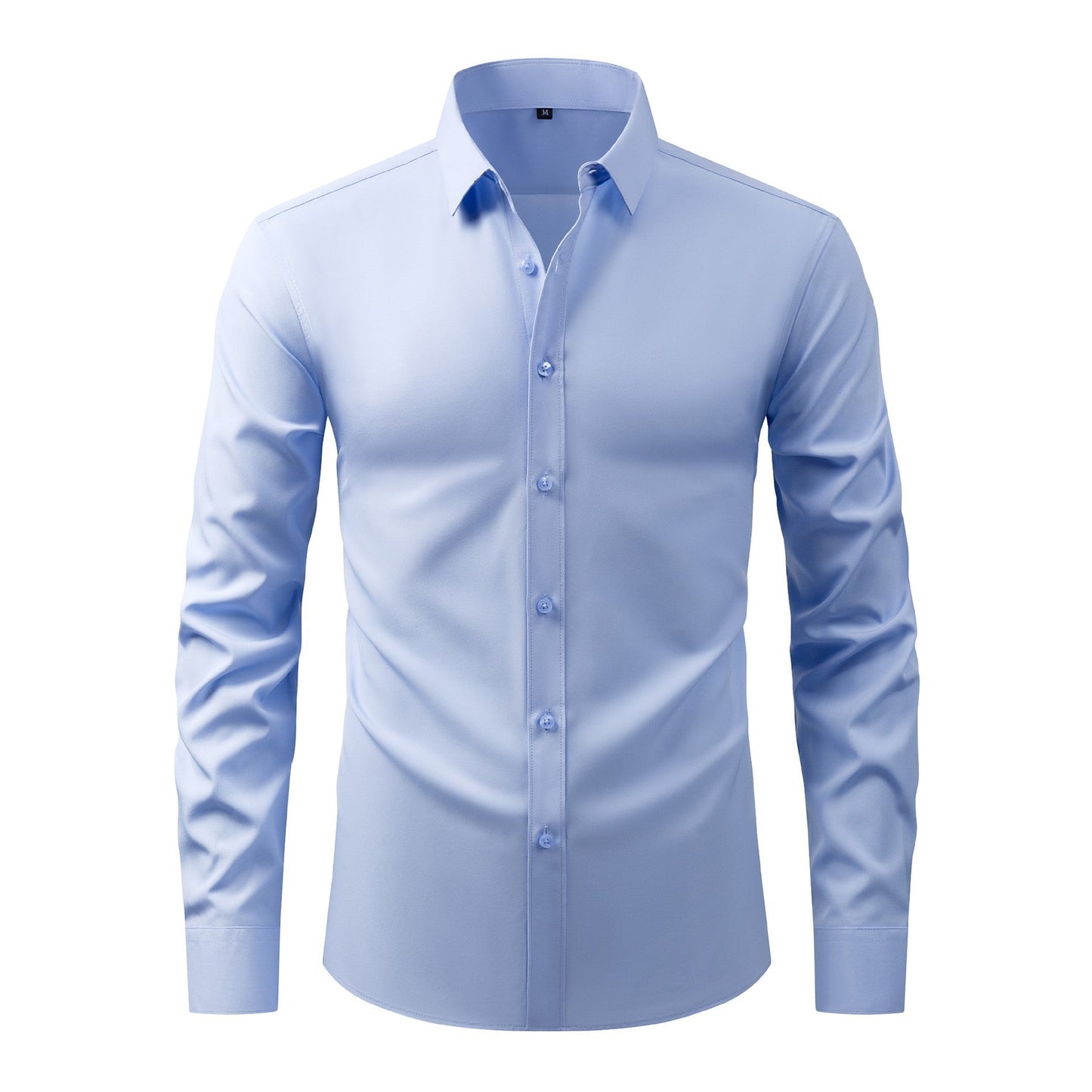 💪 Men's Stretch Slim Fit Short Sleeve Shirt – Button-Down Casual Style