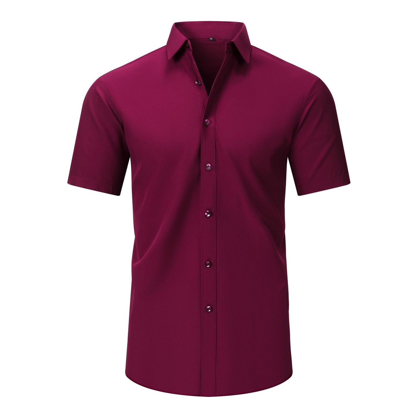 💪 Men's Stretch Slim Fit Short Sleeve Shirt – Button-Down Casual Style